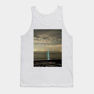 Boat in sea grey scale Tank Top